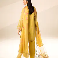 Fresh Lime Cotton Net Embroidered Set - Master